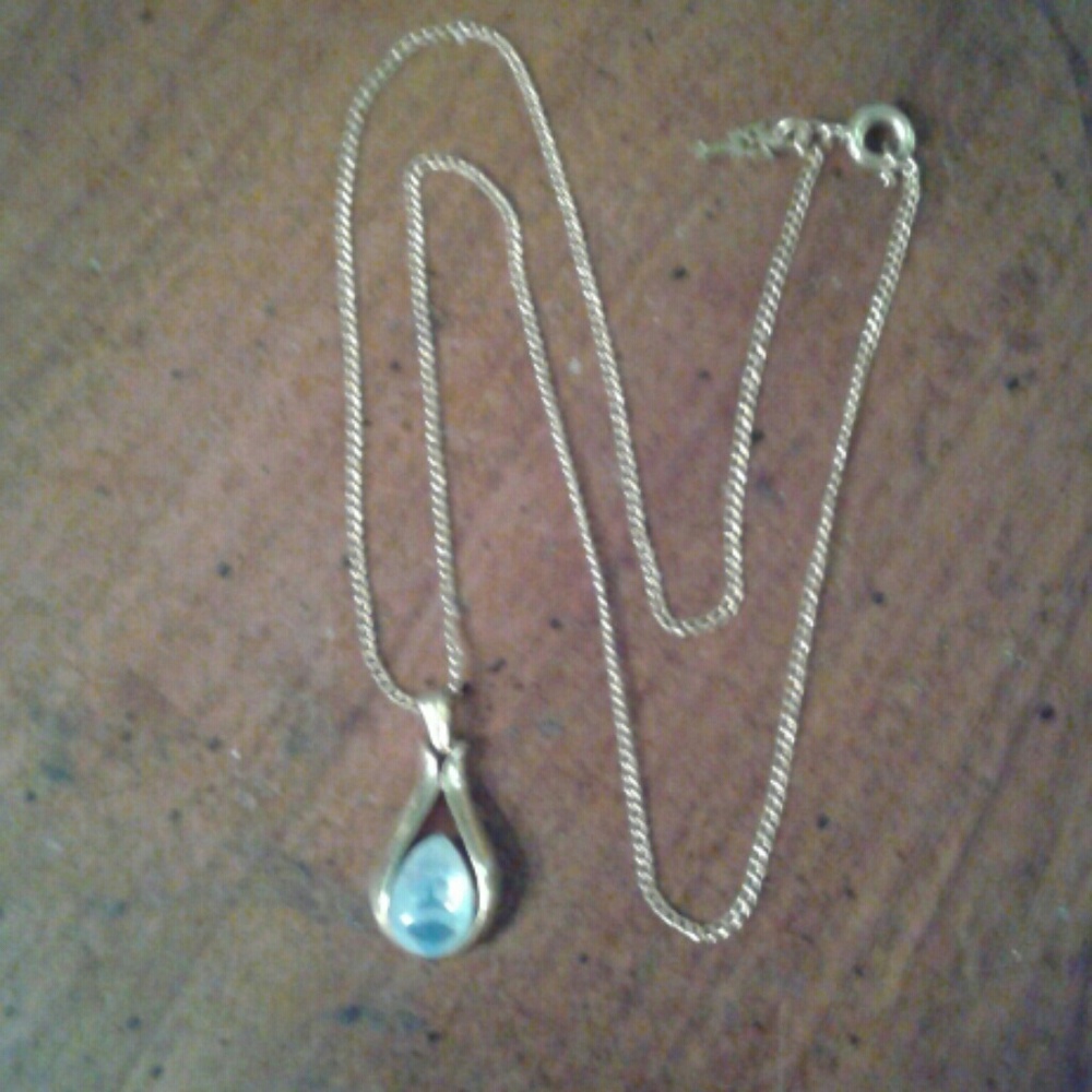 Trifari Vintage GP necklace opalite look